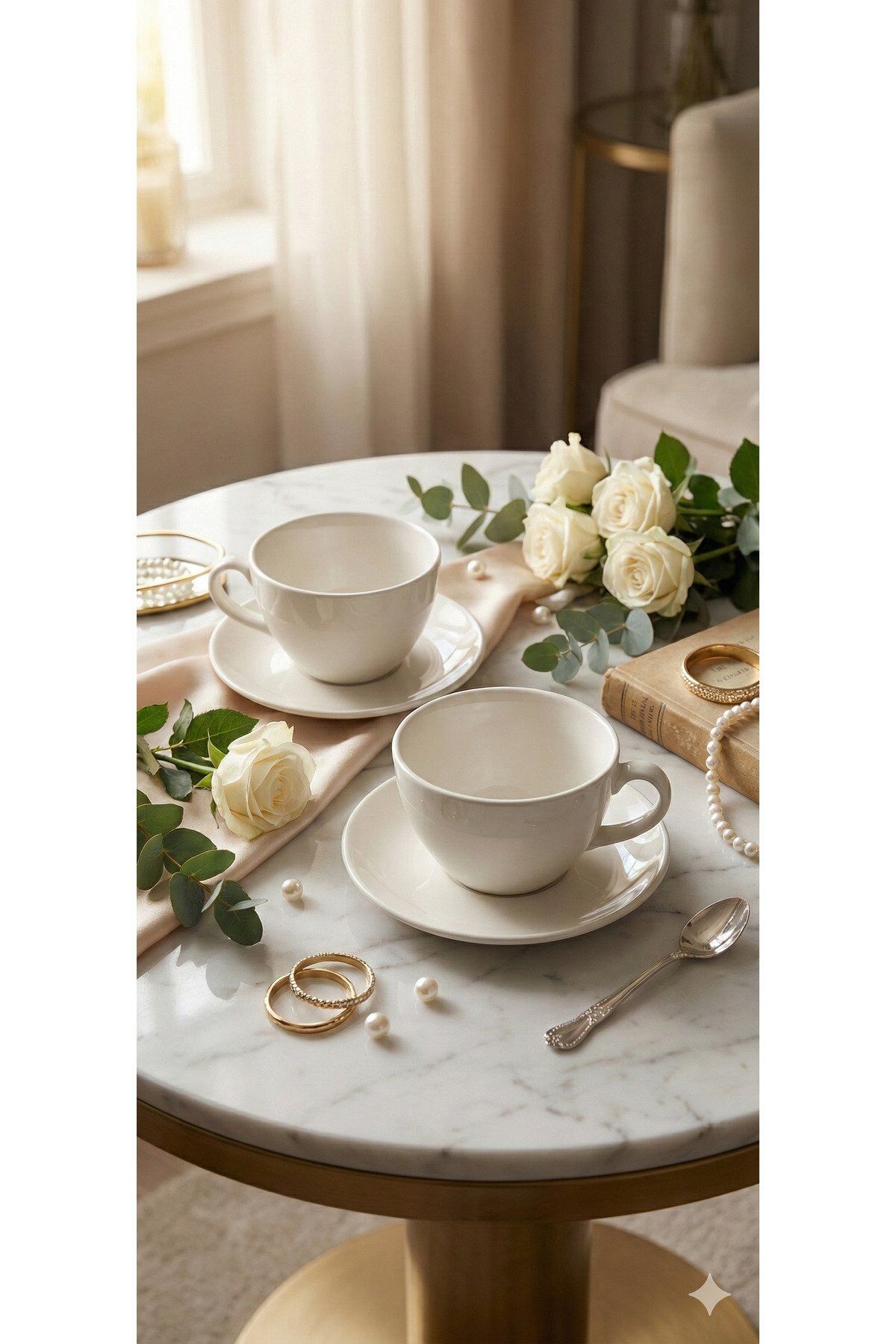 PORSELEN BÜYÜK LATTE KAHVE FİNCANI 2 KİŞİLİK