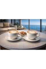 PORSELEN BÜYÜK LATTE KAHVE FİNCANI 2 KİŞİLİK