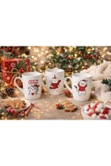 KEDİ MOTİFLİ YILBAŞI TEMALI FİNCAN KUPA 3 ADET