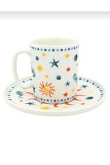 TULU PORSELEN 6 KİŞİLİK KAHVE FİNCANI DENİZ DESENLI