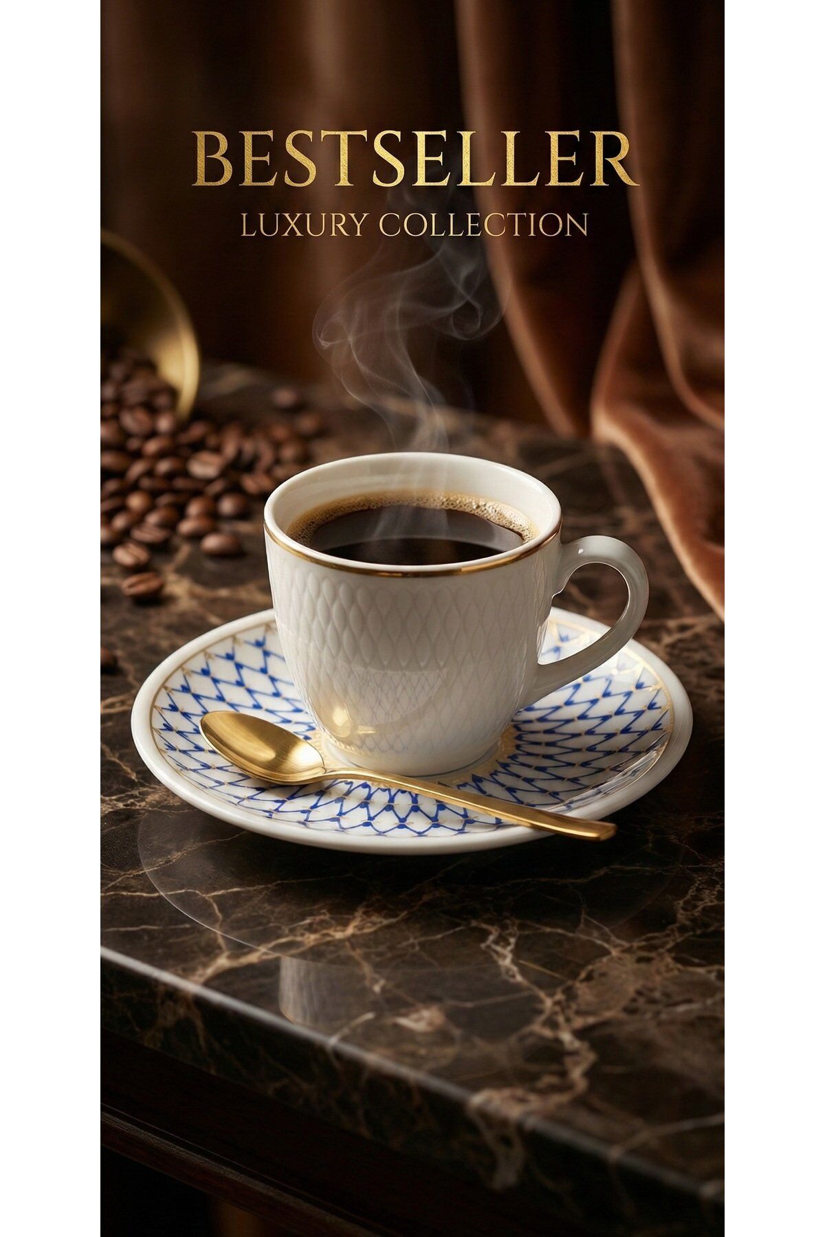 DESENLİ PORSELEN KAHVE FİNCANI 2 LI TAKIM