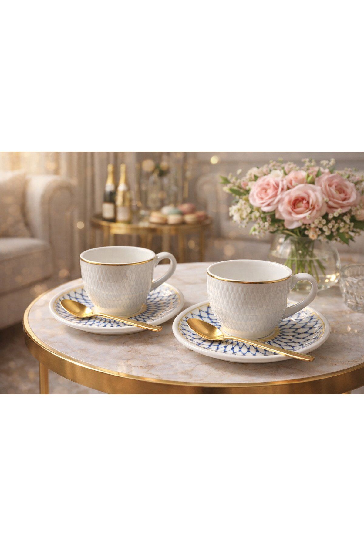 DESENLİ PORSELEN KAHVE FİNCANI 2 LI TAKIM
