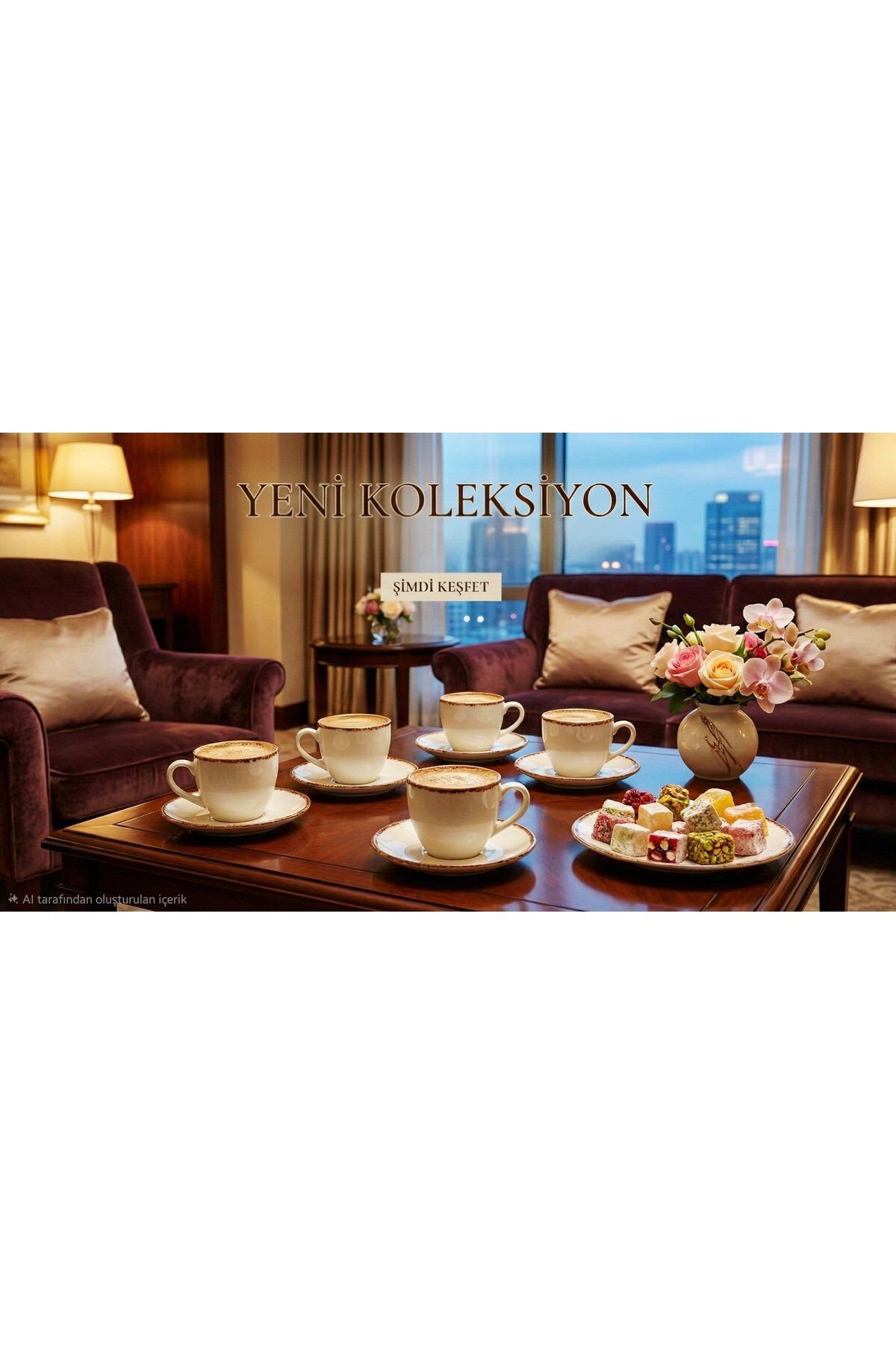 TULU PORSELEN 6 KİŞİLİK KAHVE FİNCANI TAKIMI