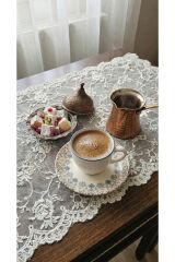 PORSELEN ÇİÇEKLİ 6 KİŞİLİK TÜRK KAHVE FİNCANI TAKIMI