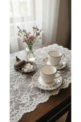 PORSELEN ÇİÇEKLİ 6 KİŞİLİK TÜRK KAHVE FİNCANI TAKIMI