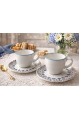 PORSELEN ÇİÇEKLİ 6 KİŞİLİK TÜRK KAHVE FİNCANI TAKIMI