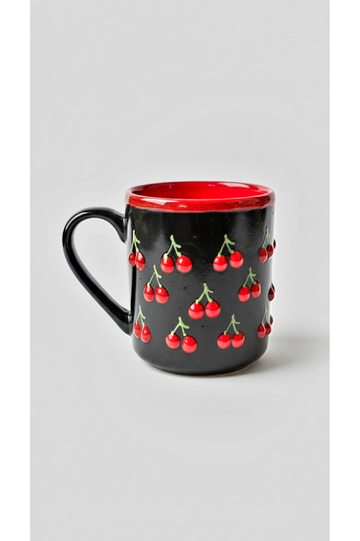 KİRAZ MOTİFLİ KAHVE FİNCANİ