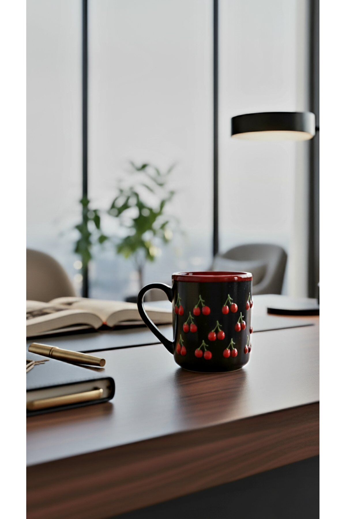 KİRAZ MOTİFLİ KAHVE FİNCANİ