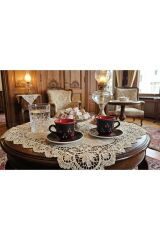 KİRAZ MOTIFLİ 2 Lİ KAHVE FİNCANI TAKIM